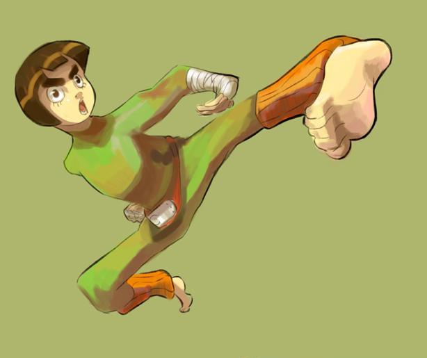 Rock Lee Kicking in